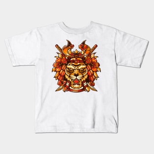 Samurai Tiger - Cute Animal Feline Warrior Gift Kids T-Shirt